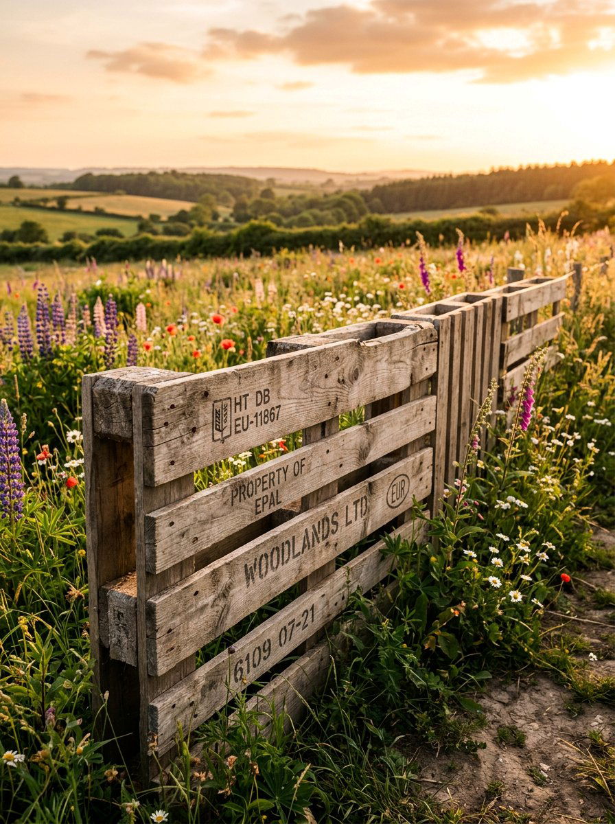 Rustic Shipping Pallet Barrier - 25 Pallet Retaining Wall Ideas