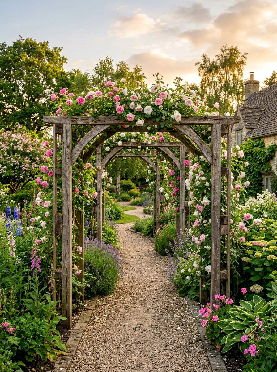 Rustic Walkway Archway - 25 Pallet Arbor for Garden Ideas