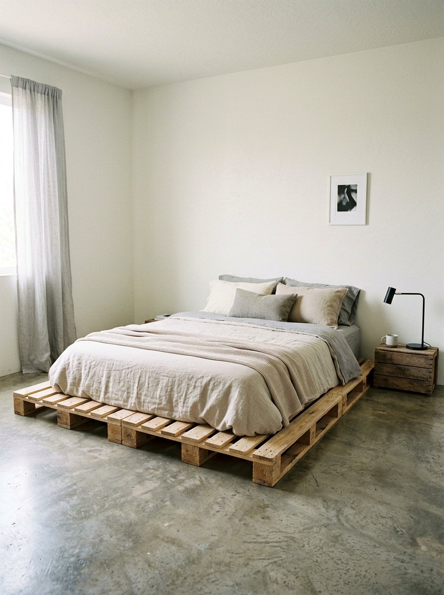 Rustic industrial pallet bed - 25 Industrial pallet bed ideas