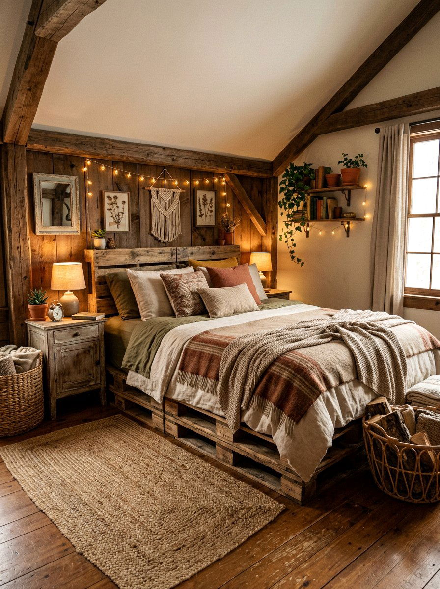 Rustic pallet bed - 25 Pallet bed ideas for girls room