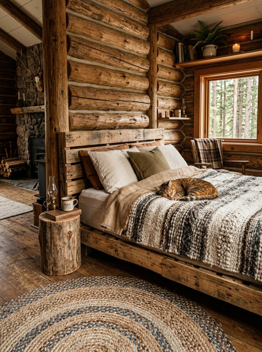 Rustic pallet wood bed - 25 pallet cat bed ideas