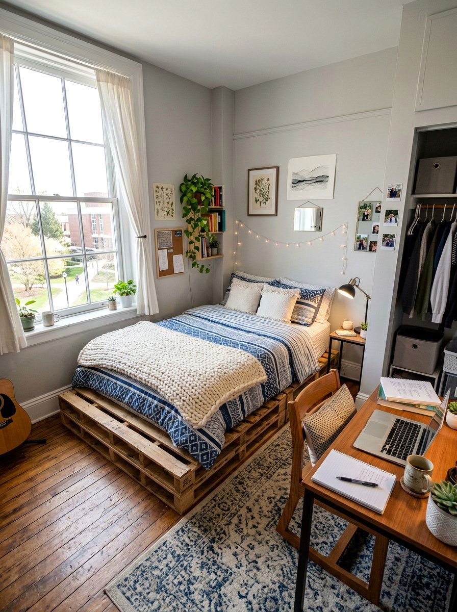 SIMPLE PALLET BED FRAME - 25 Pallet bed ideas for college dorm