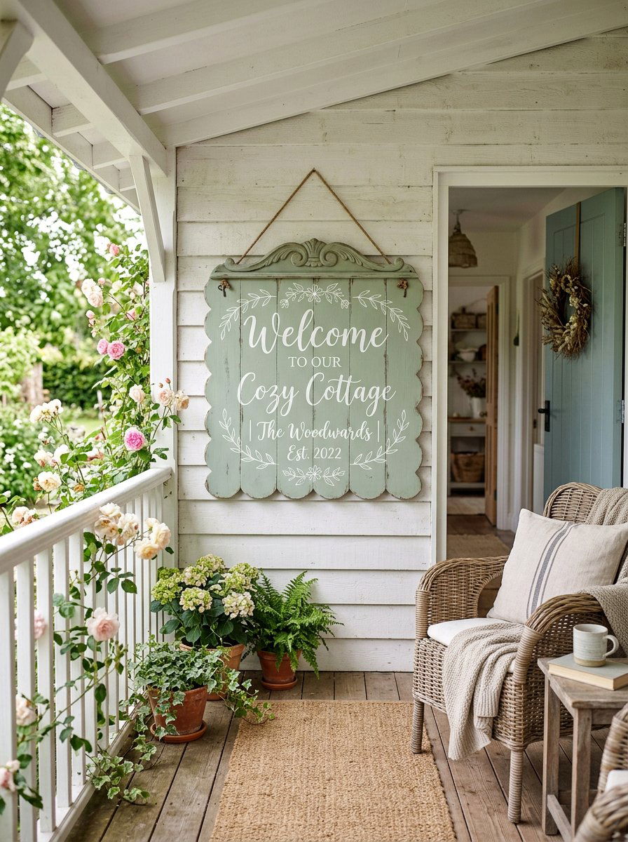 Scalloped edge pallet sign - 25 Pallet Welcome Sign for Porch Ideas