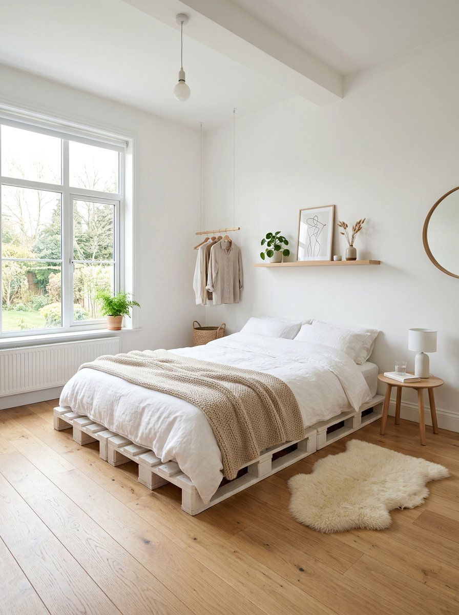 Scandinavian Bedroom - 25 King size pallet bed ideas