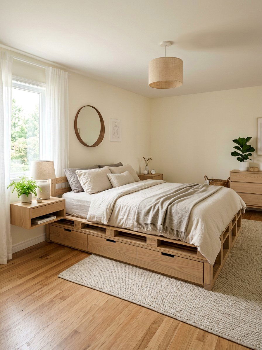 Scandinavian Pallet Bed Minimalist Storage - 25 Pallet bed ideas with storage underneath