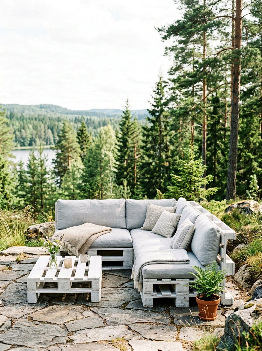 Scandinavian Pallet Outdoor Couch - 25 Pallet Outdoor Sofa Ideas