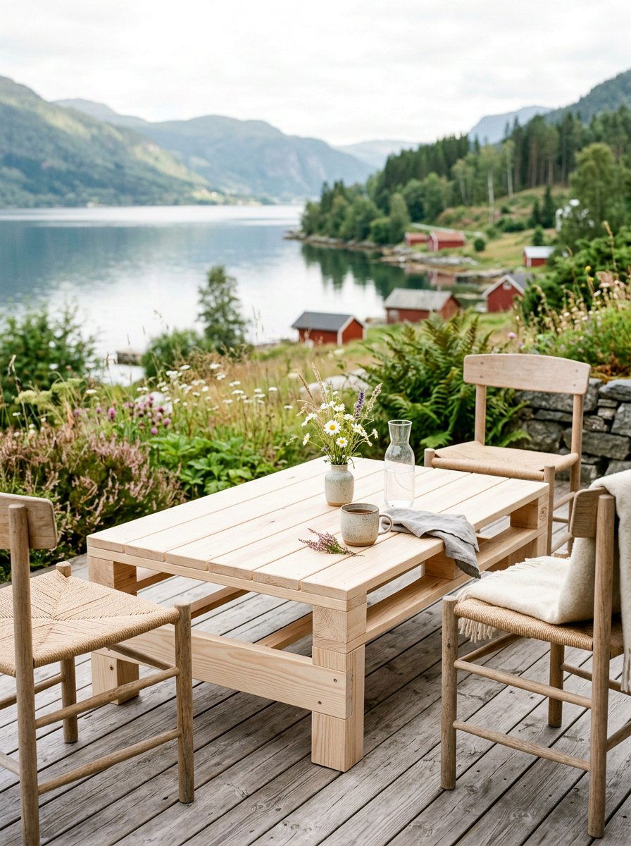 Scandinavian Style Minimalist Pallet Table - 25 Pallet Outdoor Dining Table Ideas