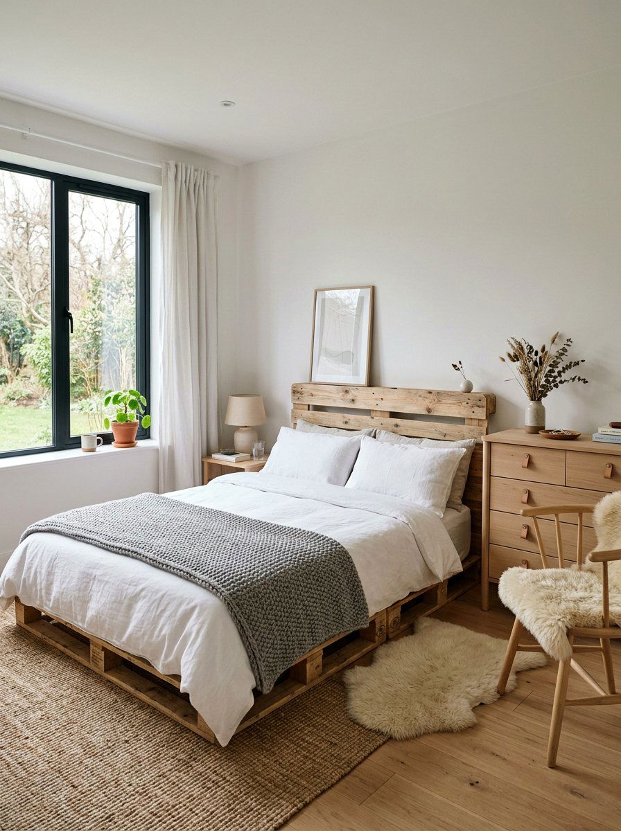 Scandinavian guest room pallet bed - 25 Pallet bed ideas for guest room