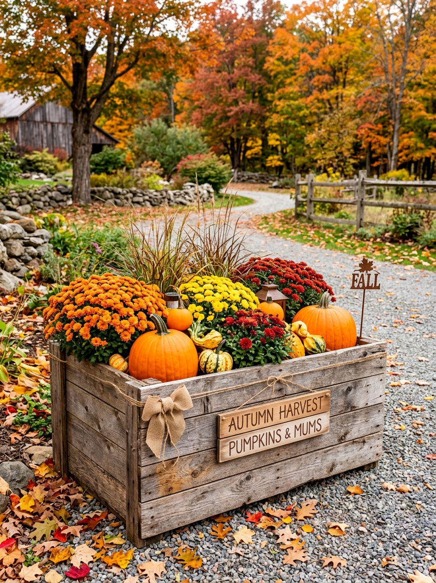 Seasonal pallet flower box - 25 Pallet Window Box Planter Ideas