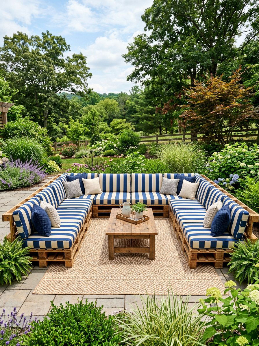 Sectional Pallet Seating - 25 Pallet Lounge Chair Ideas