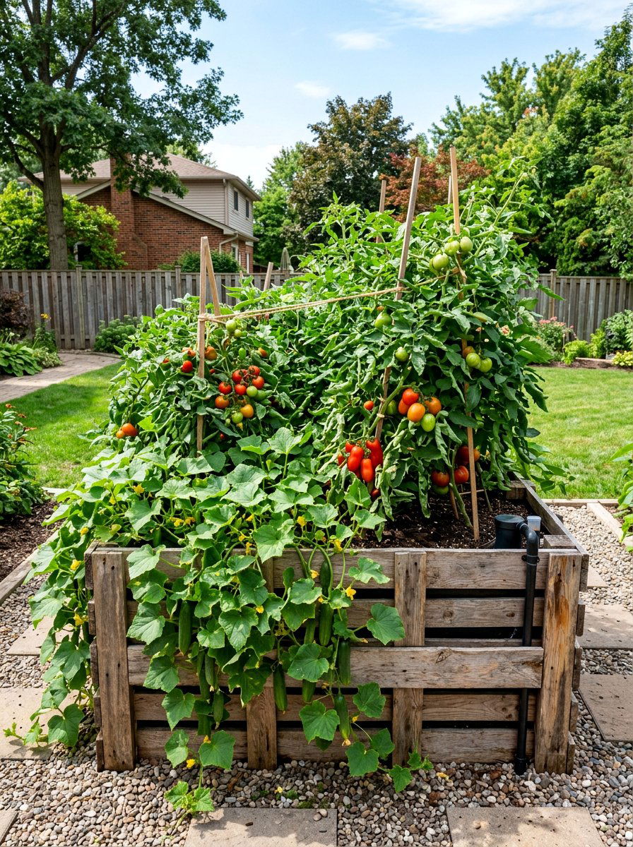 Self watering pallet garden - 25 Pallet Raised Garden Bed Ideas