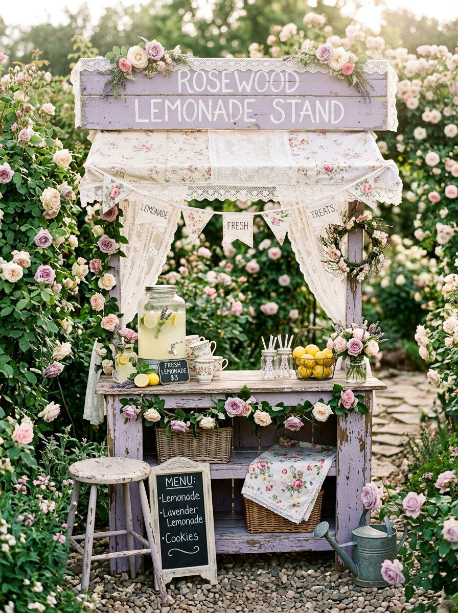 Shabby Chic Lemonade Stand - 25 Pallet Lemonade Stand Ideas