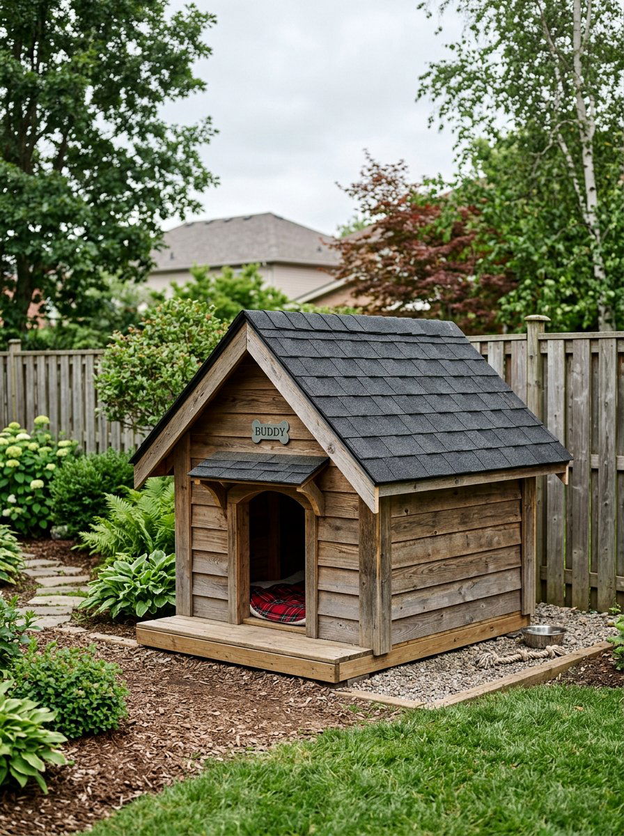 Shingle Roof Dog House - 25 pallet dog house ideas