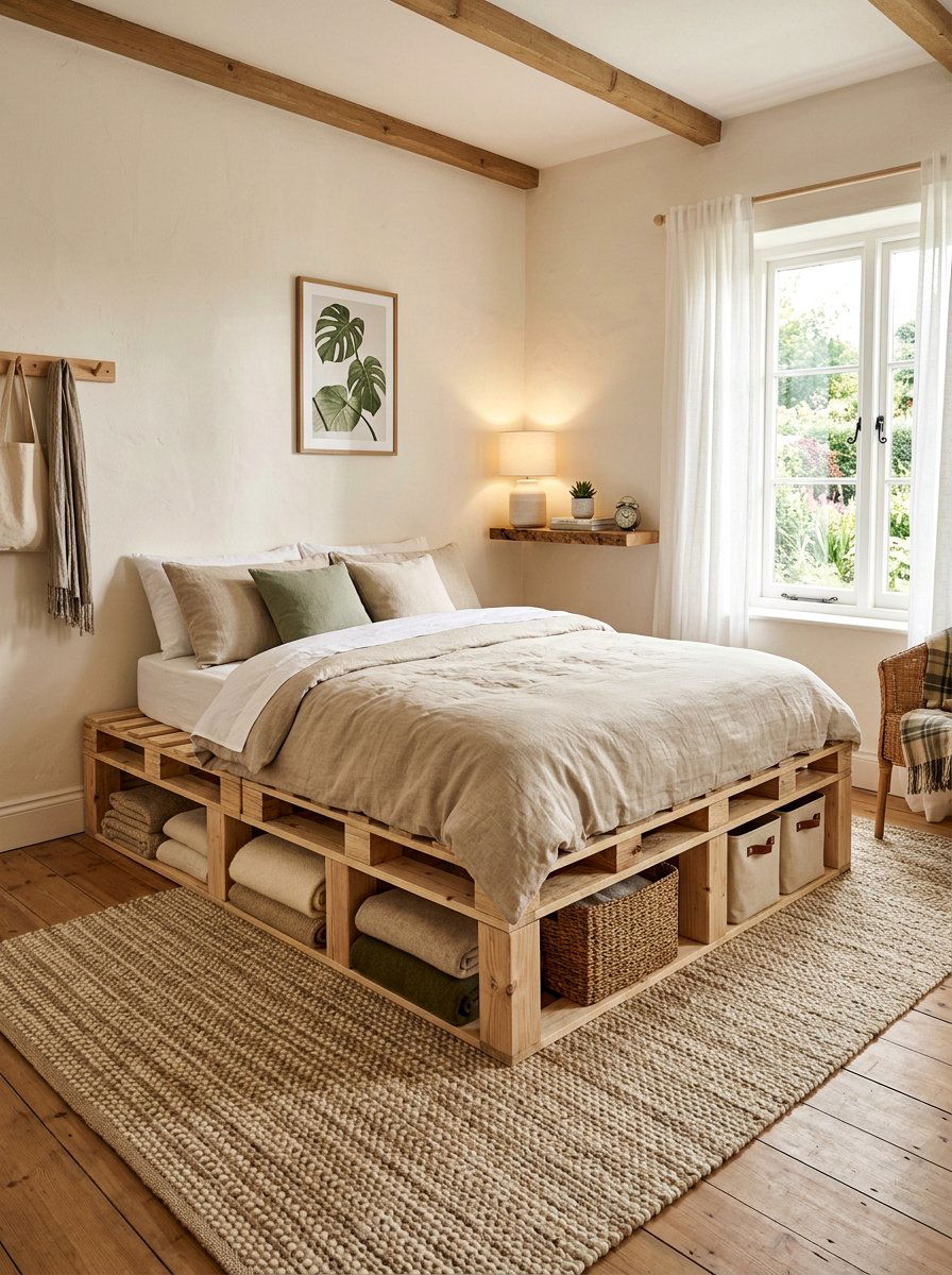 Simple DIY Pallet Bed Storage - 25 Pallet bed ideas with storage underneath