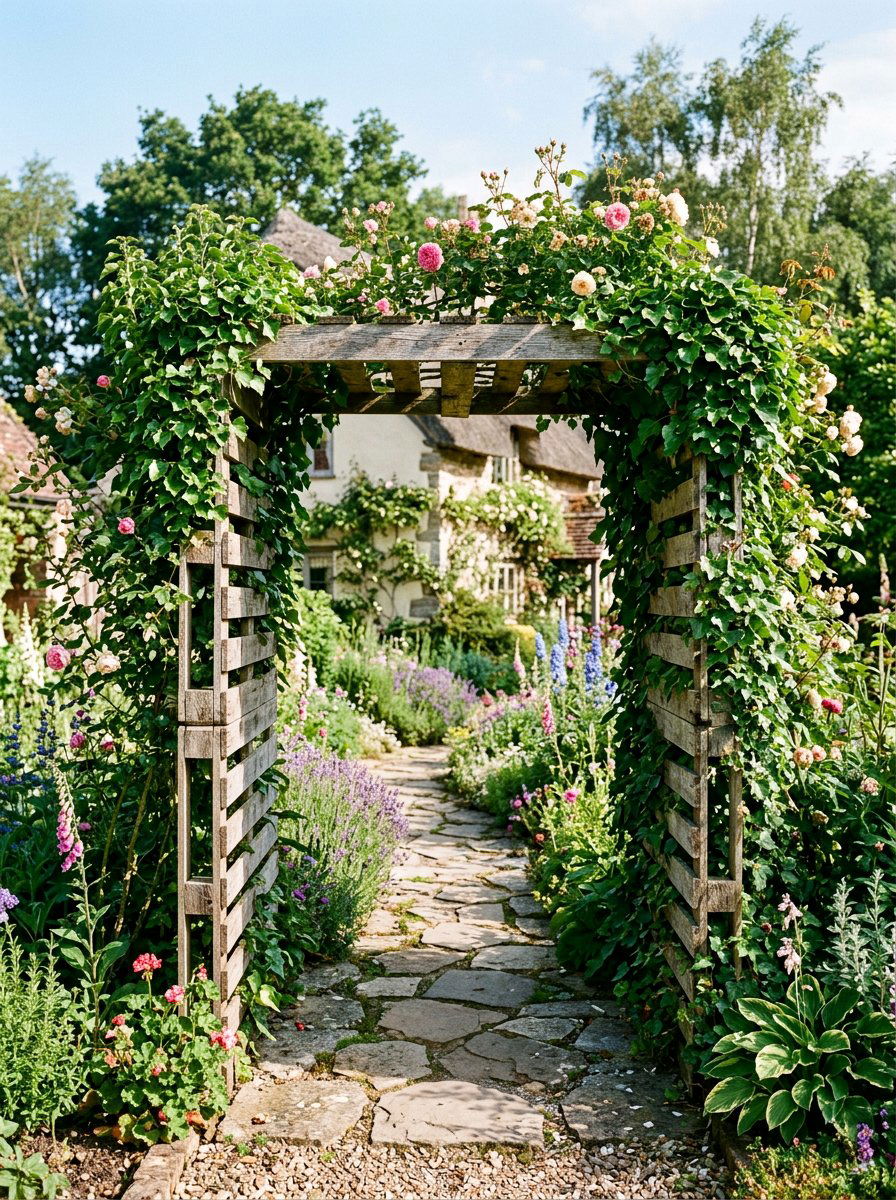 Simple Pallet Garden Arch - 25 Pallet Arbor for Garden Ideas