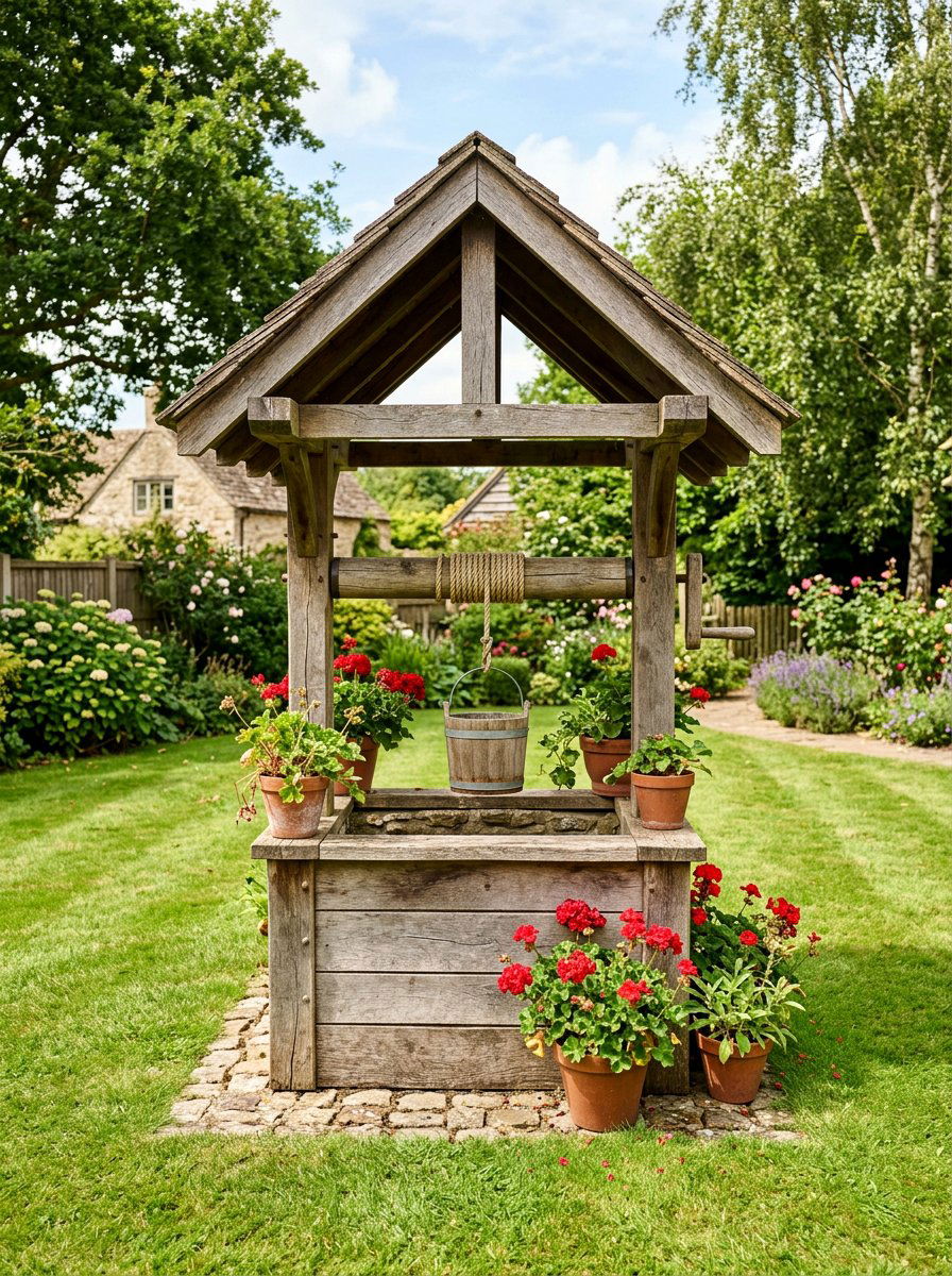 Simple Square Wishing Well - 25 Pallet Wishing Well Planter Ideas