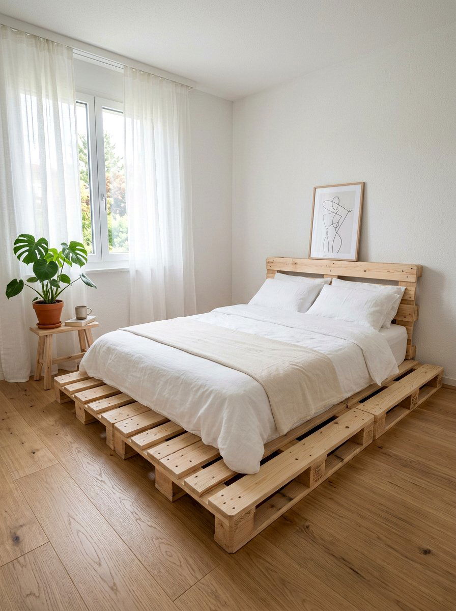 Simple pallet bed - 25 Pallet bed ideas for small bedroom