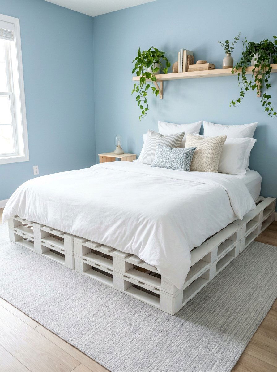 Simple pallet bed frame - 25 Industrial pallet bed ideas