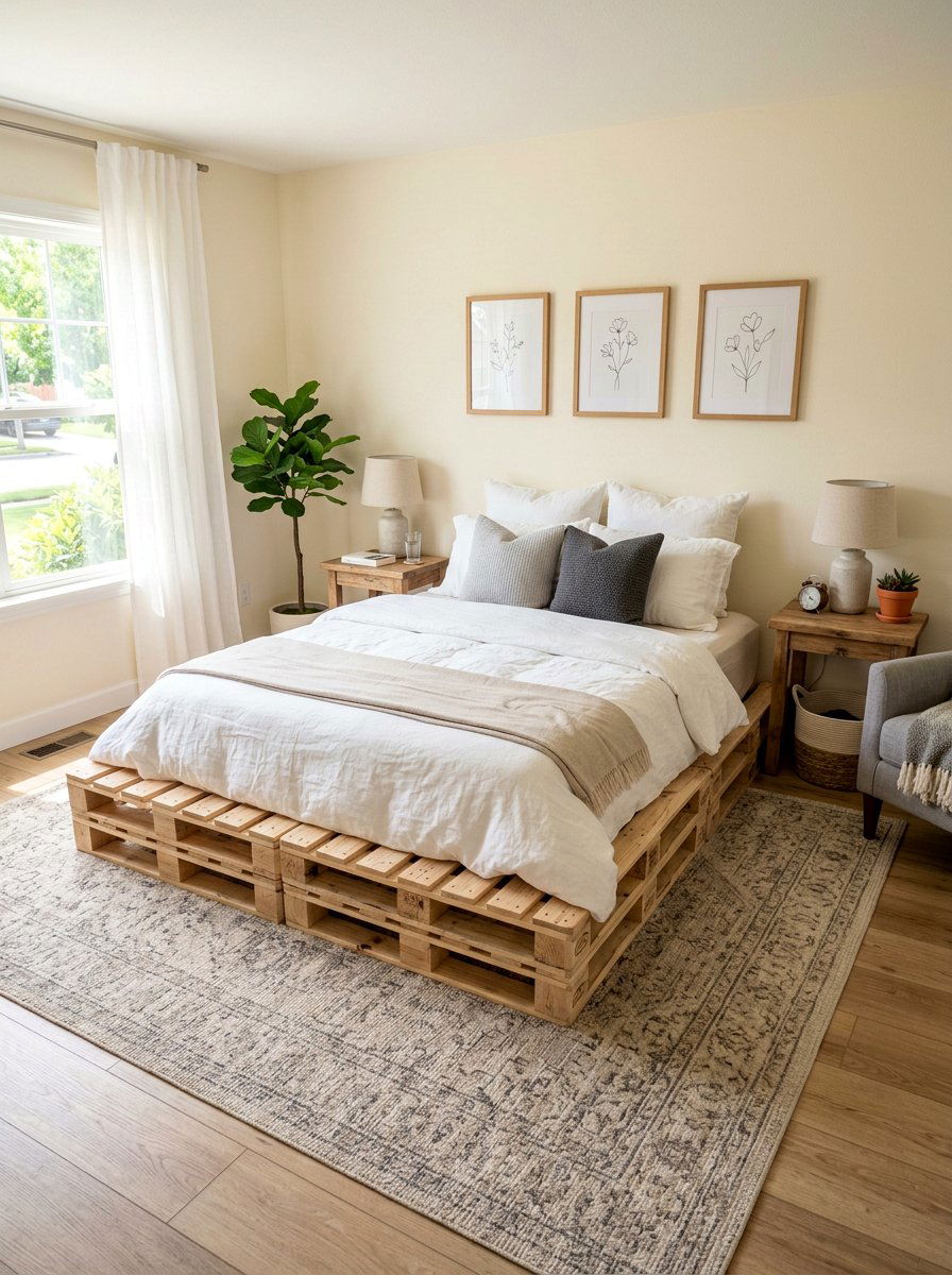 Simple pallet bed - 25 Full size pallet bed ideas
