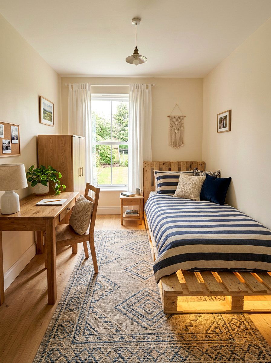 Single Pallet Bed - 25 Pallet bed ideas with lights underneath