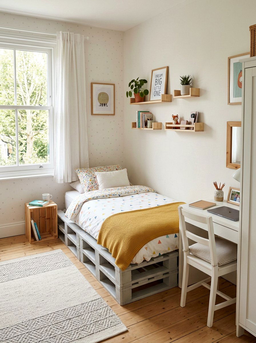 Single pallet bed - 25 Pallet bed ideas for girls room