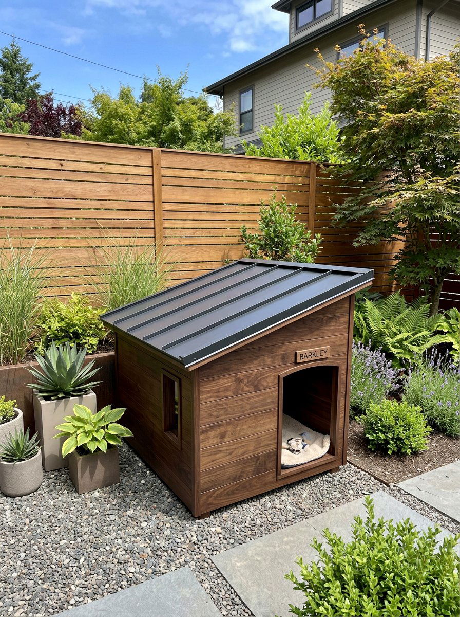 Slanted Roof Dog House - 25 pallet dog house ideas