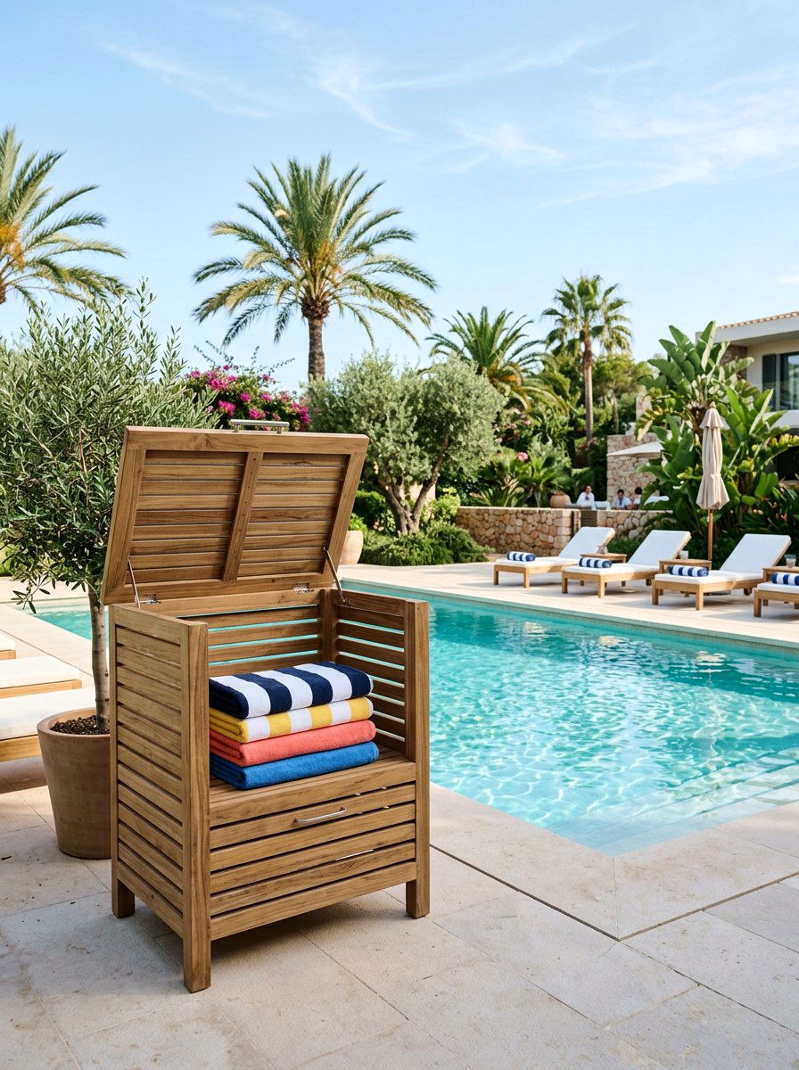 Slatted Wood Storage Bin - 25 Pallet Outdoor Storage Box Ideas