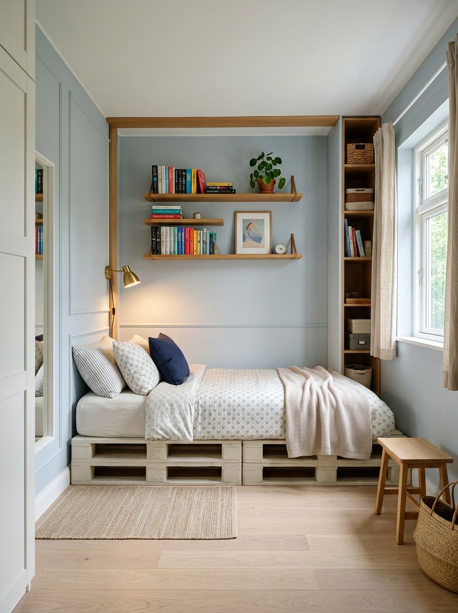 Small Bedroom Pallet Bed Nook - 25 Pallet reading nook bed ideas