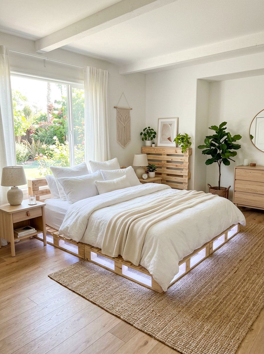 Small Bedroom - 25 King size pallet bed ideas