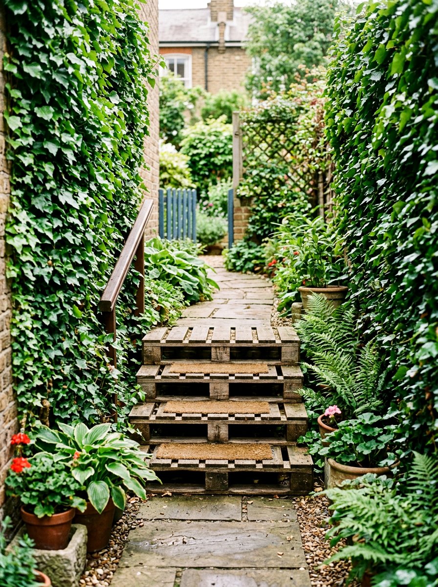 Small Garden Pallet Steps - 25 Pallet Staircase for Garden Ideas