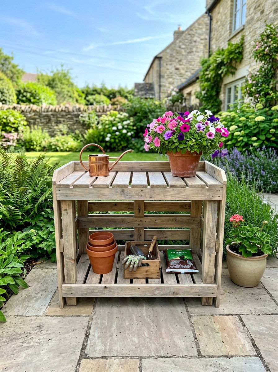 Small Patio Potting Table - 25 Pallet Potting Bench Ideas