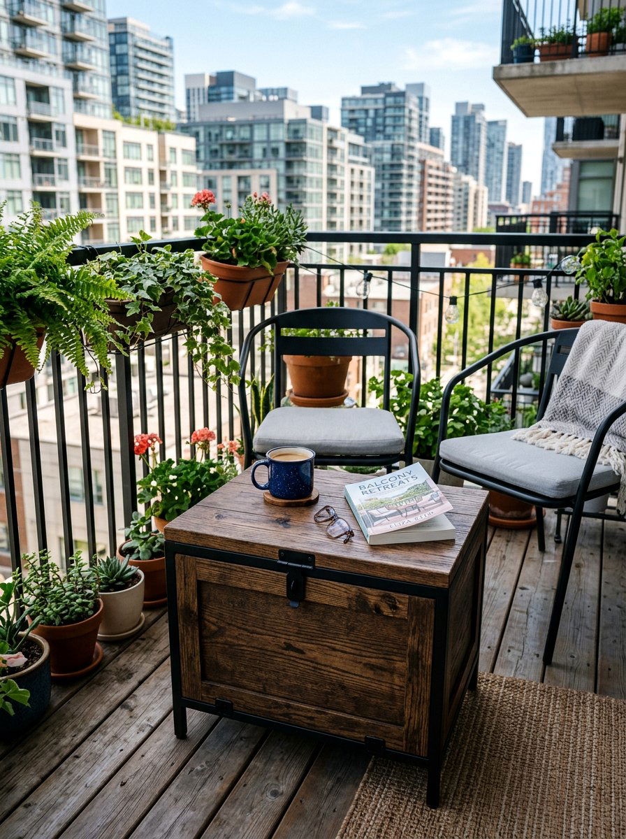 Small Patio Storage Table - 25 Pallet Outdoor Storage Box Ideas