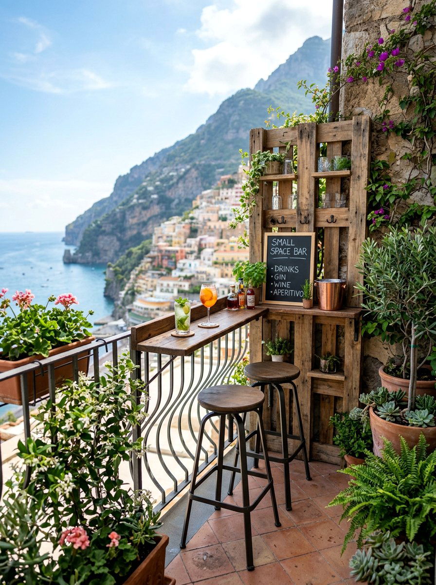 Small Space Bar - 25 Pallet Outdoor Bar Ideas