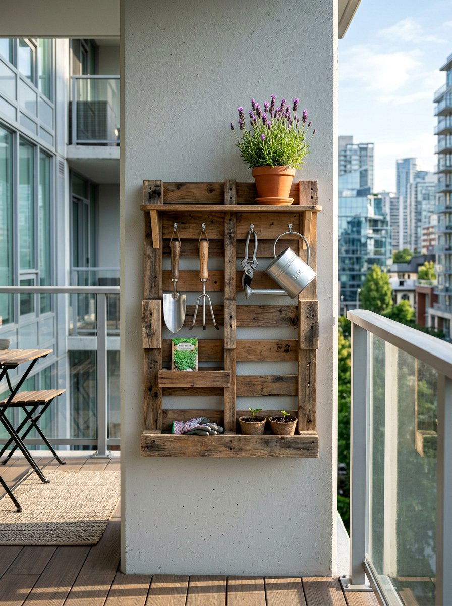 Small Space Pallet Organizer - 25 Pallet Garden Tool Organizer Ideas