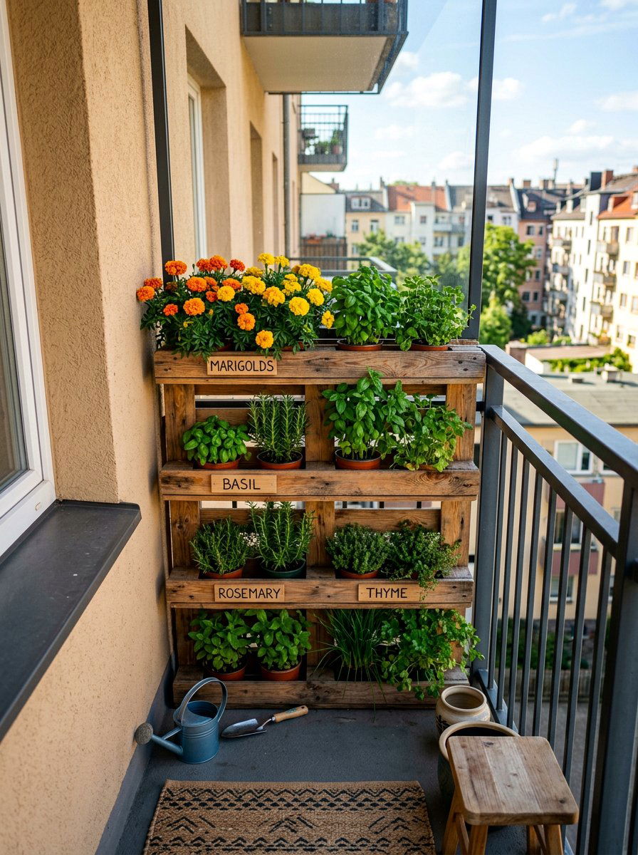 Small balcony pallet garden - 25 Pallet Vertical Flower Garden Ideas