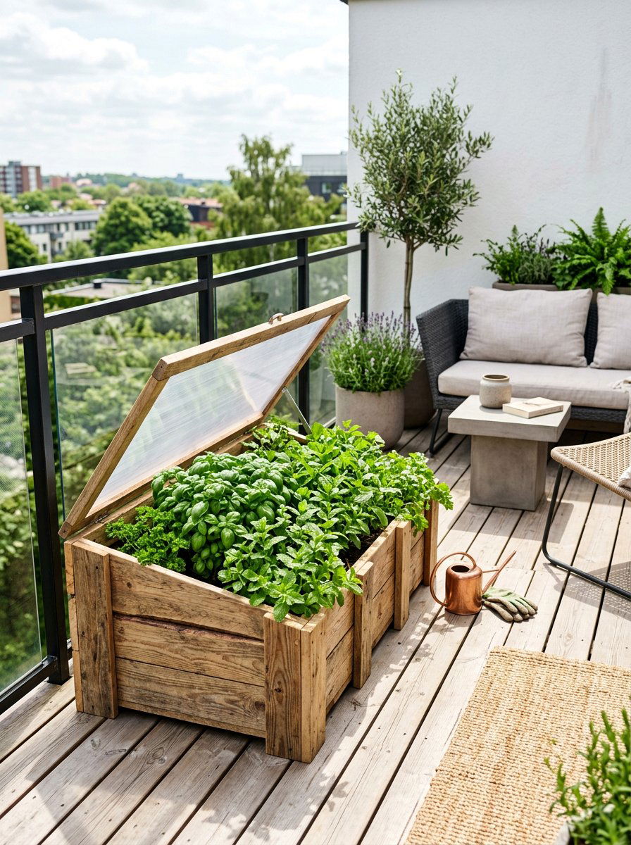 Small pallet cold frame for herbs - 25 Pallet Cold Frame for Garden Ideas