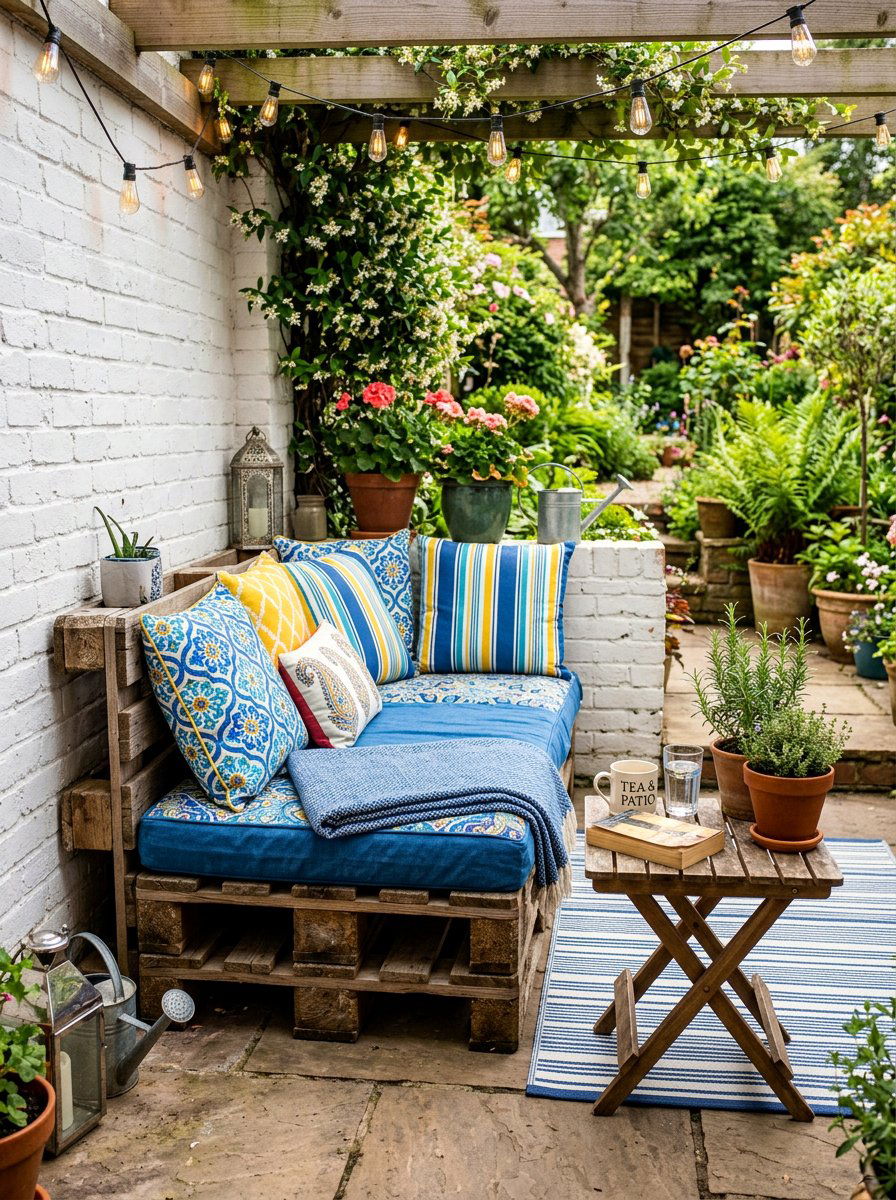 Small patio space - 25 Outdoor pallet daybed ideas