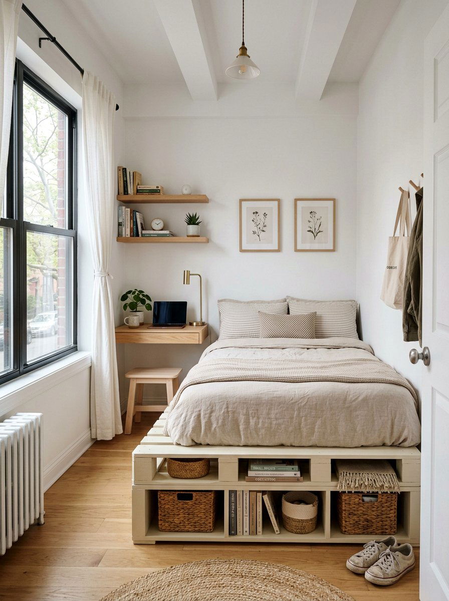 Small room twin bed - 25 Twin pallet bed ideas