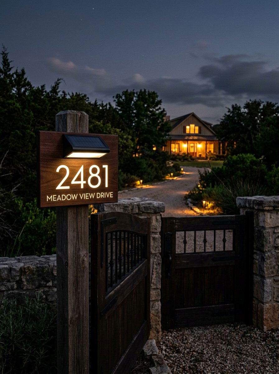 Solar Light Pallet Address Sign - 25 Pallet Address Number Plaque Ideas