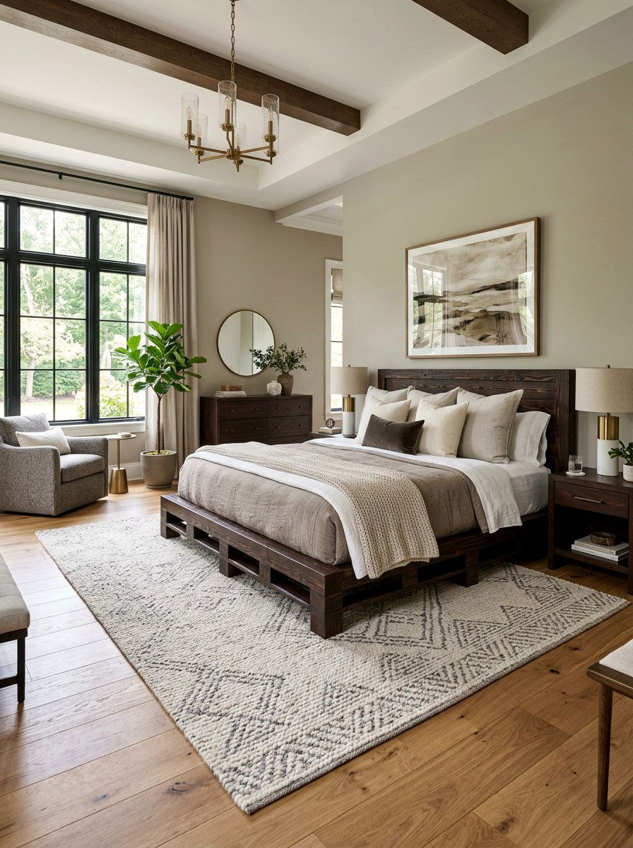 Stained Wood Bed - 25 California king pallet bed ideas