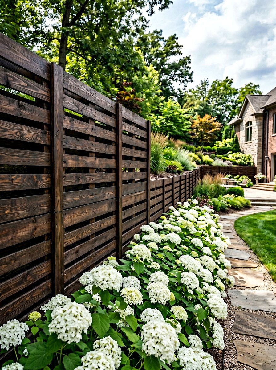 Stained Wood Pallet Barrier - 25 Pallet Retaining Wall Ideas