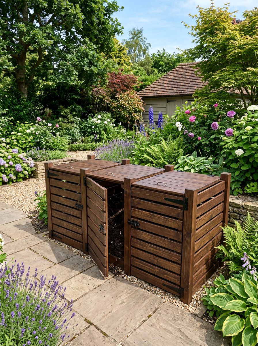 Stained pallet compost bin - 25 Pallet Compost Bin Ideas