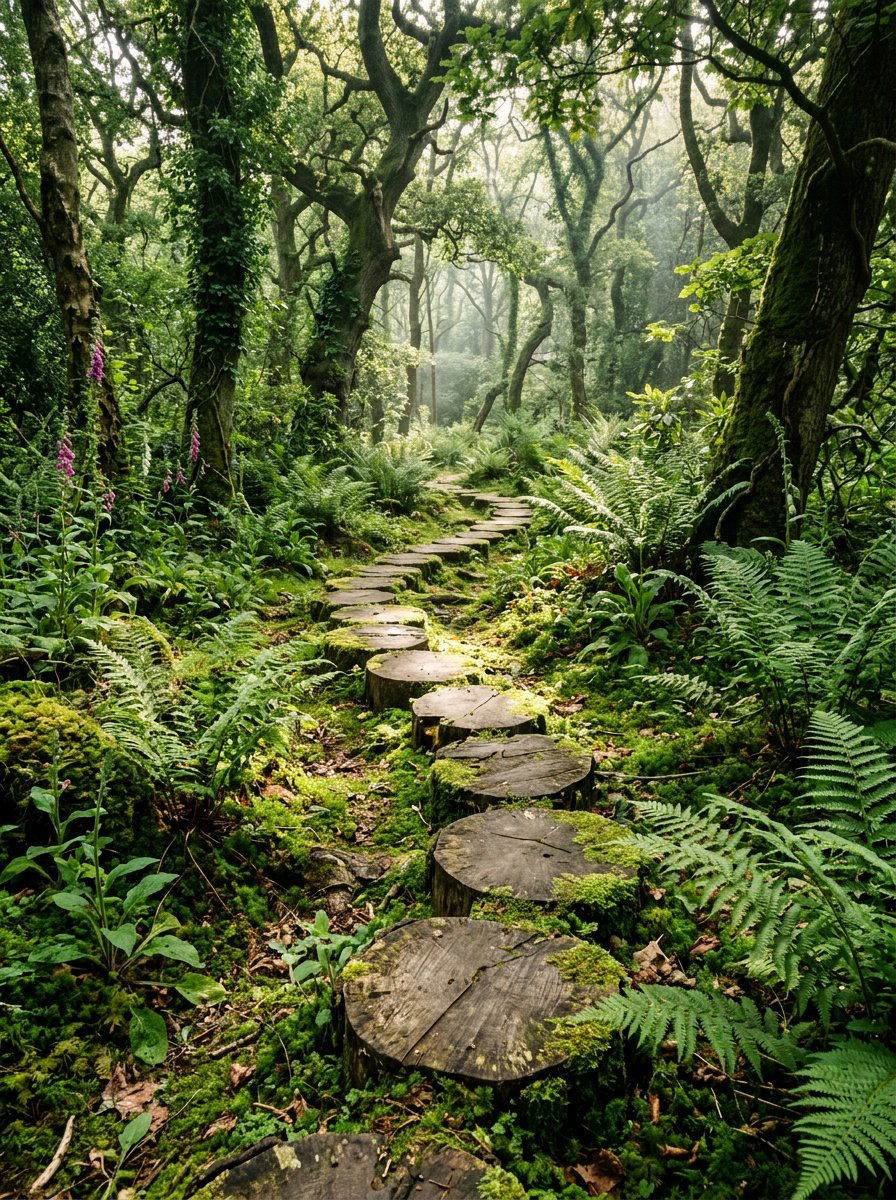 Stepping stone wood path - 25 Pallet Garden Pathway Ideas