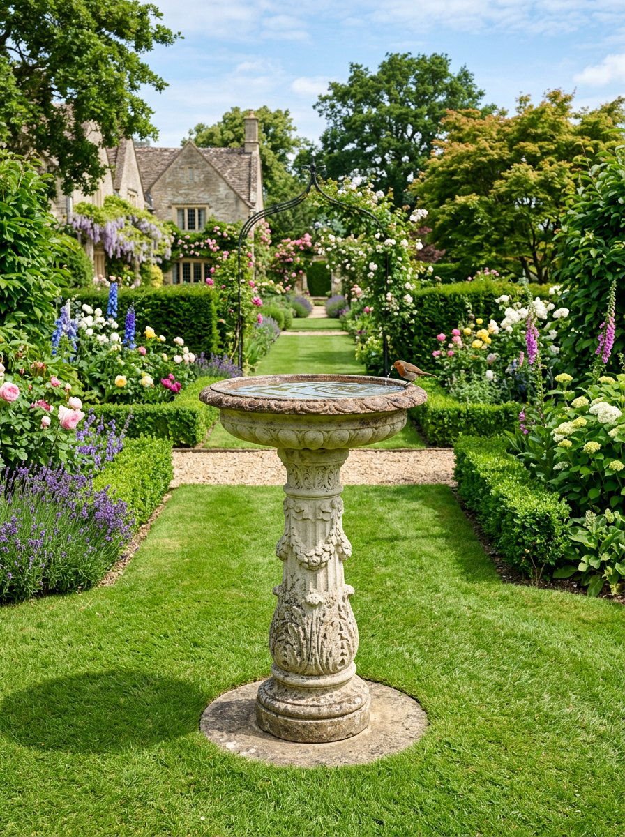 Stone Pedestal Bird Bath - 25 unique bird bath ideas