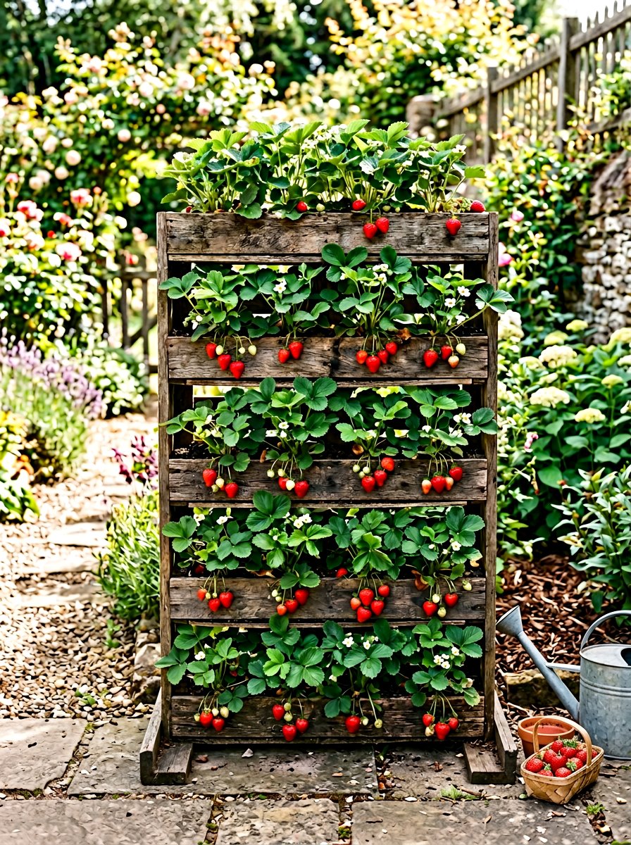 Strawberry Pallet Planter - 25 Pallet Planter Box Ideas