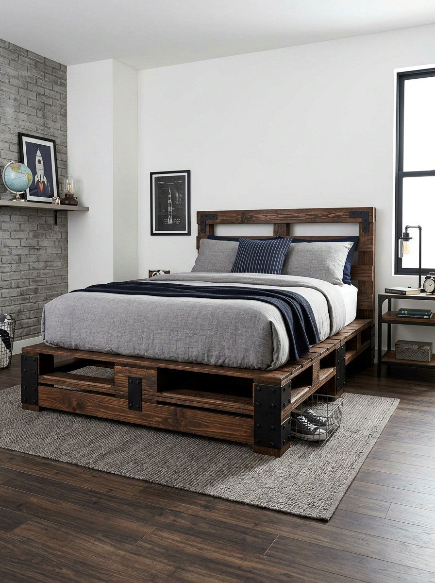 Sturdy pallet bed design - 25 Pallet bed ideas for boys room