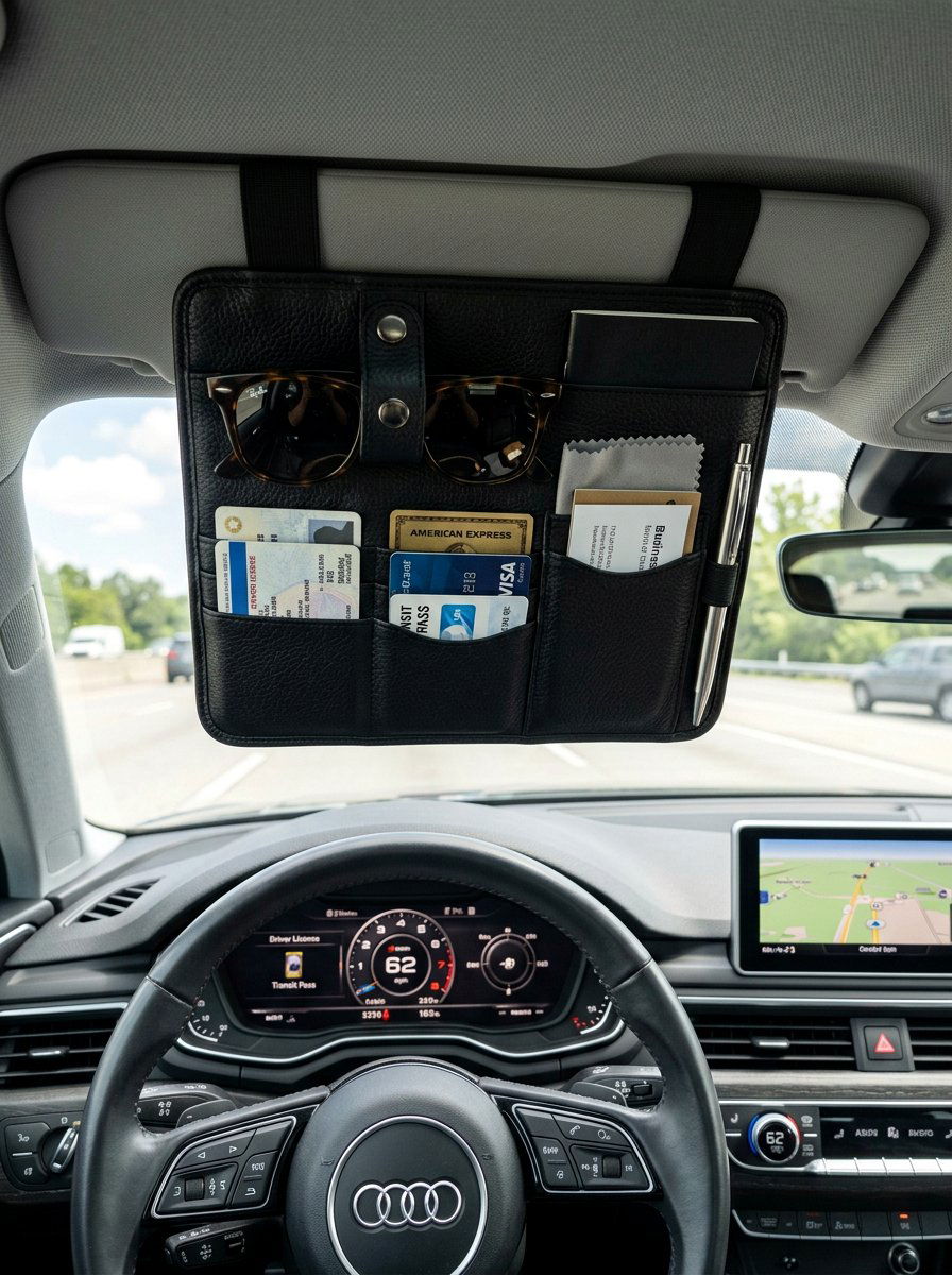 Sun Visor Organizer - 25 cute ways to decorate your car
