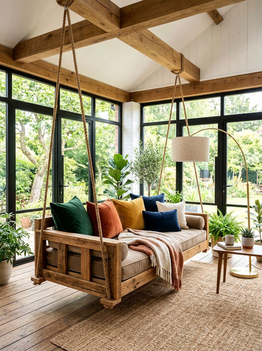 Sunroom Hanging Daybed - 25 Pallet Hanging Swing Bed Ideas