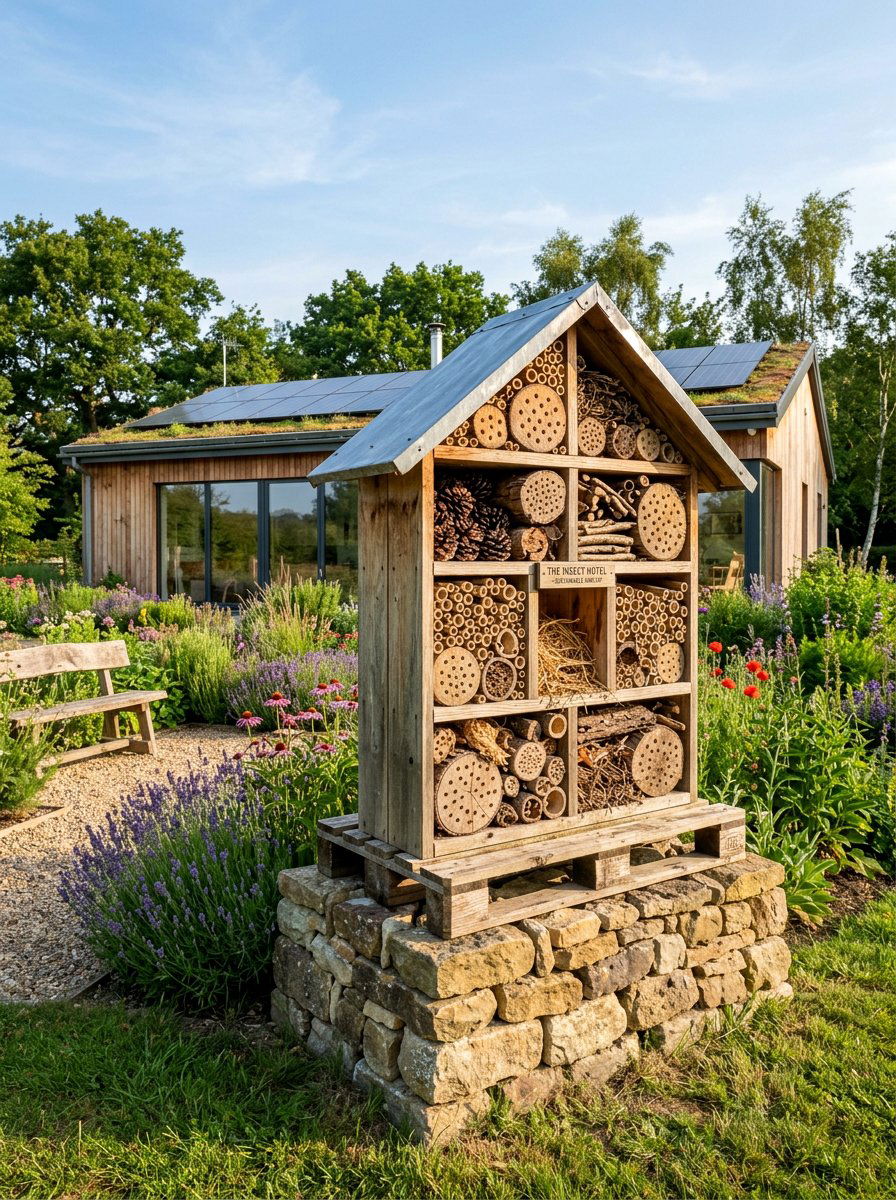Sustainable garden insect house - 25 Pallet Insect Hotel Ideas