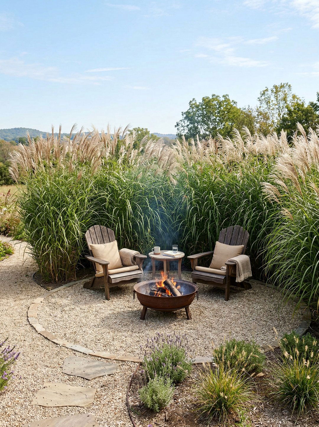 Tall Grass Privacy Border - 25 private garden nook ideas